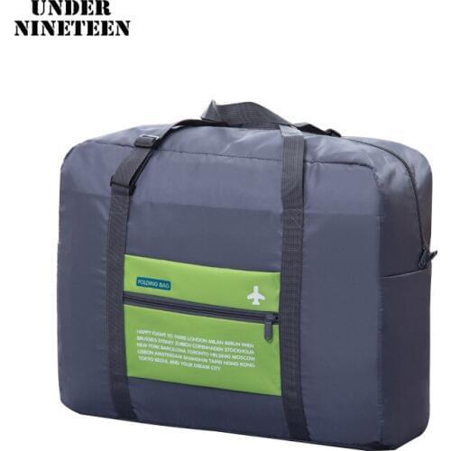 Under Nineteen WaterProof Travel Bags Large Capacity Bags Women Folding Bag Unisex Luggage Travel Handbags Free Shipping Custom