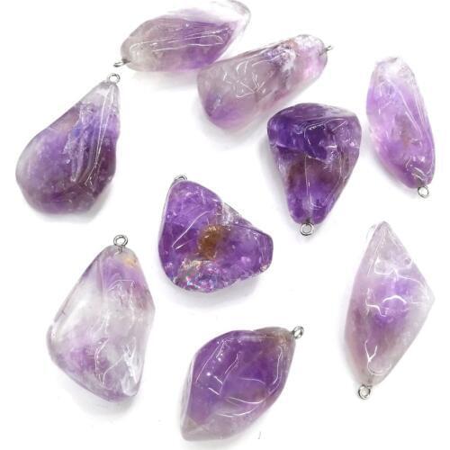 Natural Stone Amethysts Pendants irregular Charm Pendant for Jewelry Making Diy necklace accessories Size 20-55mm