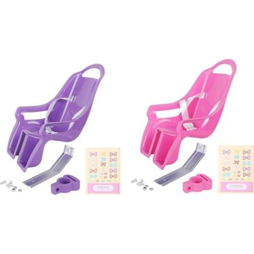 HOT Universal Doll Bike Seat with Stickers DIY Decal Girls Kids Bike Accessories
