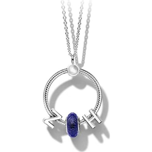 Simple Style ZH Letter Pendant O-shaped Pendant Necklace, Cross-Border Source Direct Shipment DIY Mens And Womens Necklace