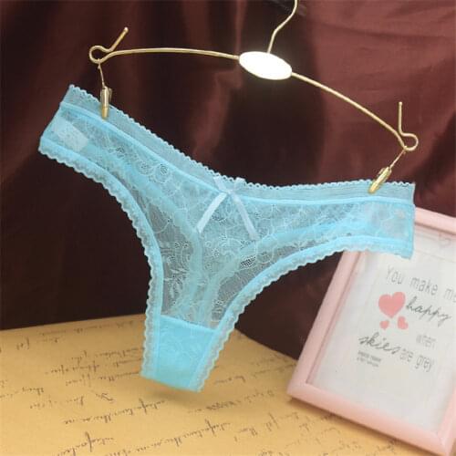 New Transparent G-String Sexy Lace Women Underwear Panties Seamless Mesh Low-Rise Thongs T-Back 9 Colors