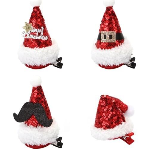 Christmas Hat Decorative Hair Clip Decorations Clip Wonderful DIY Kid Festival Costume Christmas Decoration for Home