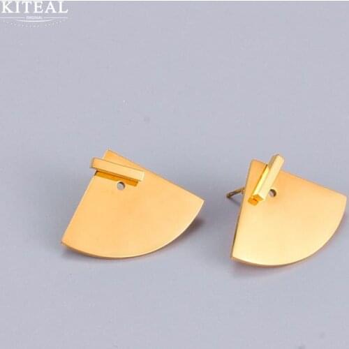 KITEAL Hot selling Gold color Female Friend stud earrings Fan shape, 2 ways to wear women earrings jewellery