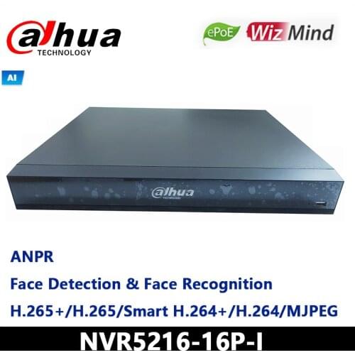 Dahua NVR 16Channel 1U 16PoE AI Network Video Recorder NVR5216-16P-I 1-8 PoE Ports support ePoE & EoC
