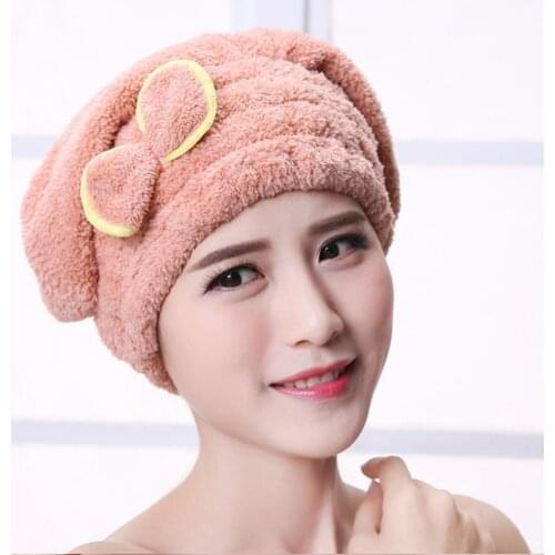 Shower Cap Soft Super Absorbent Fleece Hair Drying Cap Towel for Women Hair Coloring Products