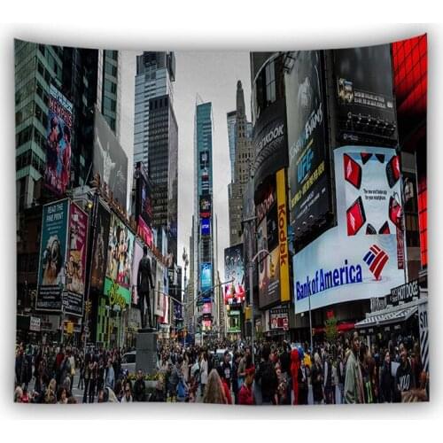 Bustling City Street Wall Tapestry Wall Hanging Carpet Lively Crowd Night Scenery Hippie Tapiz Mural Living Room Dorm Backdrop