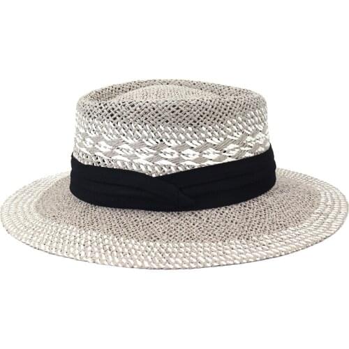 Sun Hat Women Straw Summer Beach Men Flat Wide Brim Breathable Sunshine Protection Outdoor Accessory