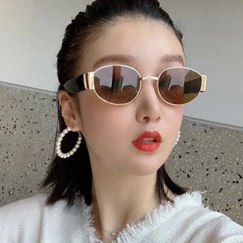 2021 Women ins Popular Vintage Round Sunglasses Brand Men New Luxury Women Oval Punk Glasses Fashion Eyewear Gafas de sol UV400