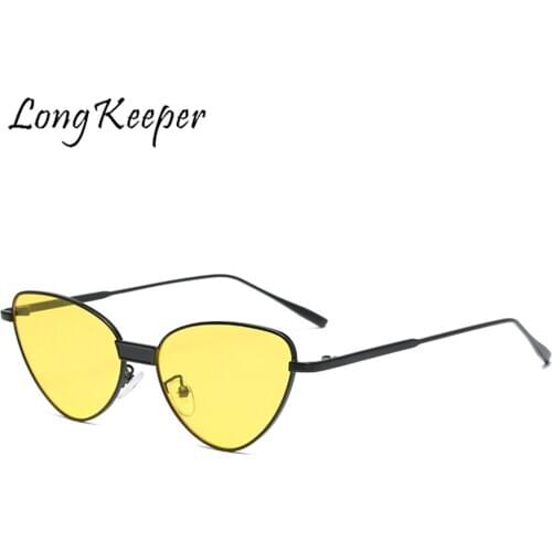 LongKeeper Fashion Cat Eye Vintage Sunglasses Women Men Classic Metal Frame Eyewear Female Sun Glasses Retro Oculos De Sol Gafas