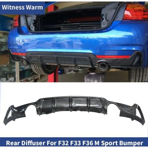 Carbon Fiber 4 Series Car Rear Bumper Diffuser Lip Spoiler for BMW F32 F33 F36 M Sport Mtech bumper Only 13-19 435i 420i 428 FRP