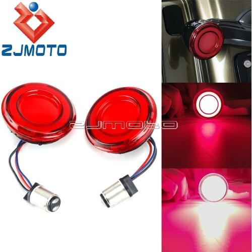 2”LED Turn Signal Light 1157 Motorcycle Dual-Curcuit Red/Red With Red Lens Indicator For Harley Touring Softail Sportster