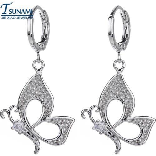 The high quality butterfly is made of zircon, which is made of fashionable and attractive Jewely Pendant Drop Earrings for women