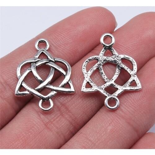 WYSIWYG 5pcs 25x19mm Triquetra Amulet Connector For Jewelry Making Triquetra Charms Triquetra Knot Connector