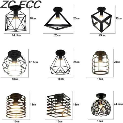ZC-ECC Ceiling lamp Nordic wrought iron retro corridor aisle porch fitting room ceiling lamp Free Shipping