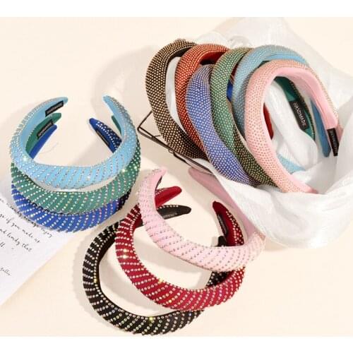 Luxury Color Irregular Rhinestone Headband For Women European and American Baroque Headbands Wide Brim Gorgeous Hair Accessories