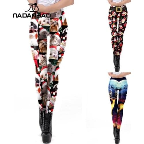 NADANBAO 2020 Christmas Women Leggings Cute Sexy Fitness Pants Fashion Cosplay Customs Workout Leggins Elastic New Yes Legins