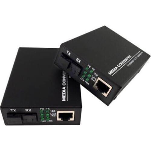 1pair 10/100/1000 Gigas Mbps Singlemode Dual Fiber Media Converter 20KM Fiber Optic Media Converter 1 Port RJ45 SC Connector