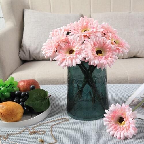 1Pcs teddy fresh Gerbera Artificial Flowers home decorating silk flowers for crafting lace decorative beauty forever