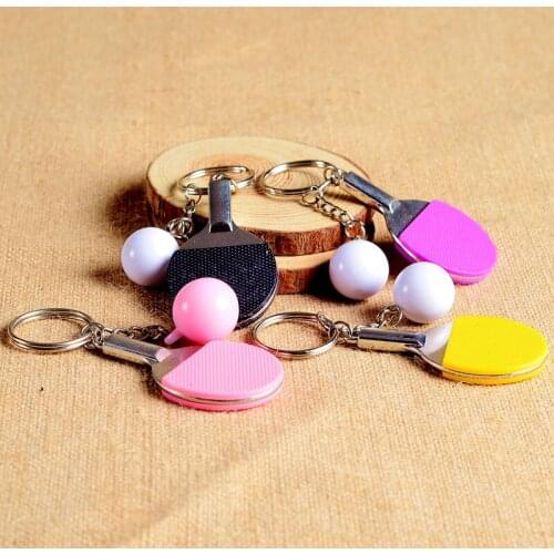 1PC Multi-colors Alloy Ping Pong Racket Shaped Keychain Unisex Women Men Key Bags Chins Rings Crafts Gift Decor Gift