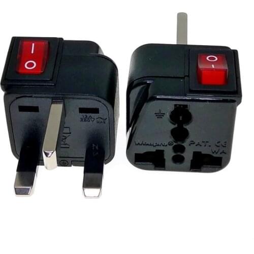 WONPRO UK/Ireland/Malaysia/Singapore Travel Adapter AC Power Plug Convert World Plug With LED Main Switch