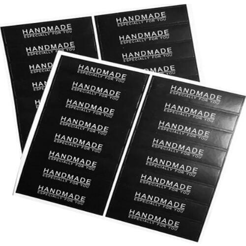 160pcs/pack Black HANDMAND Baking Rectangular Kawaii Gift For Self Made Product Sealing Sticker