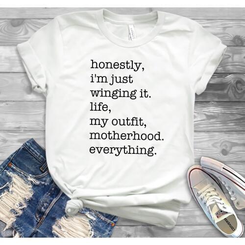 2019 Cool Mom Shirt Women Winging It T-Shirt Motherhood Shirts Funny Mom Life Shirt