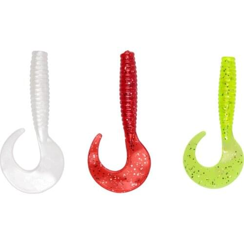 30pcs 4.9g Silicone Soft Tail Grub lure Crankbait Artificial Bait Fishing Lure for Panfish Crappie Bream Trout