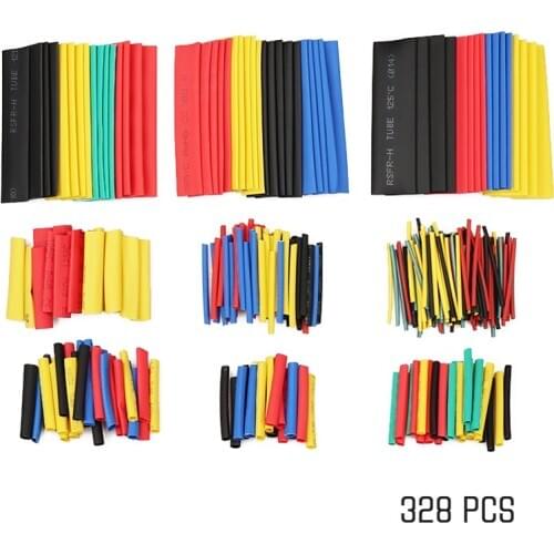 328/164pcs Heat Shrink Tubing Insulation Shrinkable Tube Assortment Electronic For Car motorcycle circuit Polyolefin Wire Cable