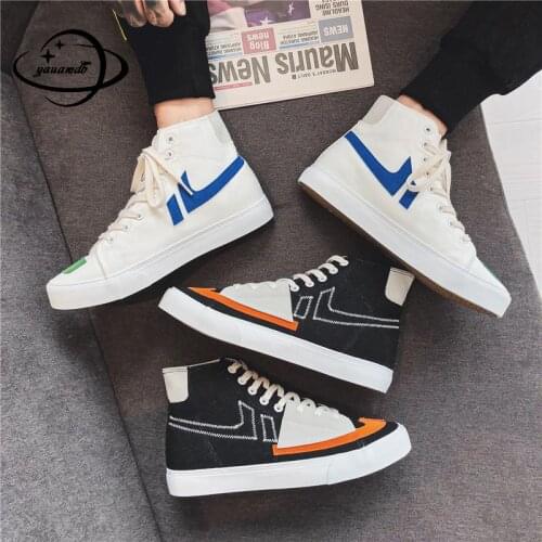39-44 Mens Vulcanize Shoes Spring Autumn Male Canvas Shoes Lace-up Mixed Colors Casual Fashion Anti-slippery Man Shoes H37