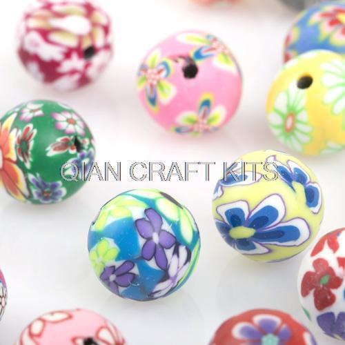 400pcs Round Polymer Clay Beads Mix by random for Jewelry making (8mm-10mm) mixed