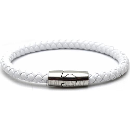 5pcs/lotPunk Men Jewelry Braided Leather Bracelet Stainless Steel Magnetic Clasp Fashion Bangles leather bracelets hot selling