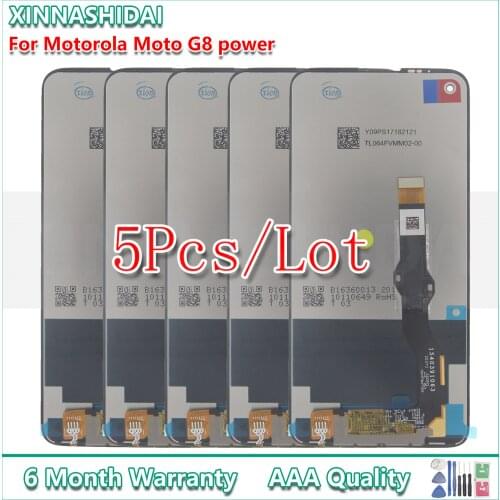5 Pcs LCD Display For Motorola Moto G8 Power XT2041 XT2041-3 LCD Display Touch Screen Assembly Replacement