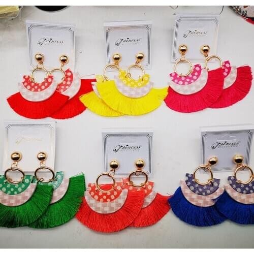Free shipping! Newest Drop tassels Earrings can mixed 6 colors