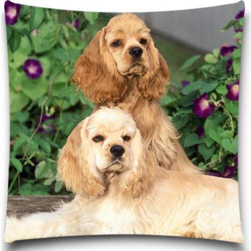 Two long haired dog Cotton Polyester for Sofa Car Cotton Cushion Cover Creative Decoration 5 size Decorative Throw Pillows Case