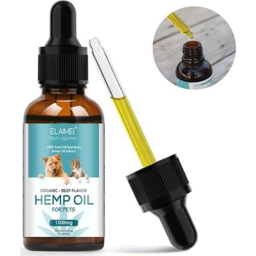 New 1500mg Hemp Essential Oil for Dogs Natural Herbs of Pet Care Oil Anxiety Relief Pain Joint hip Strengtheens immunity