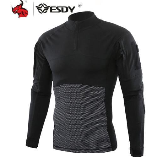 ESDY Winter Top Quality Thermal Underwear Long Sleeve T Shirt Quick Drying Thermo Underwear Men RunningTight Long Tops Clothing