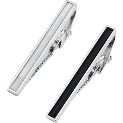 HAWSON Hot Sale Tie Clip for Men with Mother of Pearl Mens Wedding Gift Pin Clasp Tie Bar