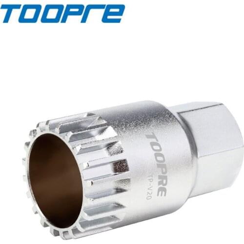 TOOPRE Mountain Bike Silver Bottom Bracket Removal Tool 137g Iamok 20CR Steel Square Hole/Spline BB Tools Light Bicycle Parts