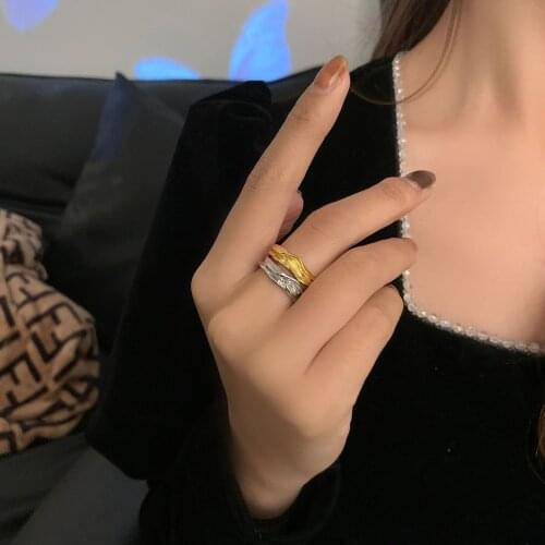 Rings for women fashion geometry Irregular Retro Adjustable Opening Light luxury Jewelry Ring Accessories Wholesale