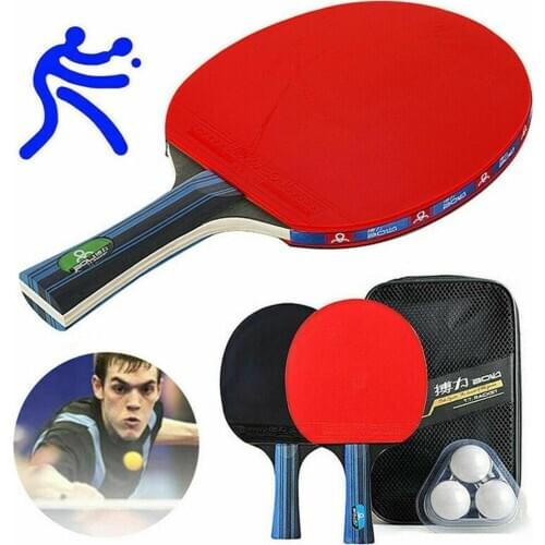 Table tennis racket set Double Face Pimples-in Rubber Tennis Bat Protector Table Pong Balls/Cover/Edge with K8L8