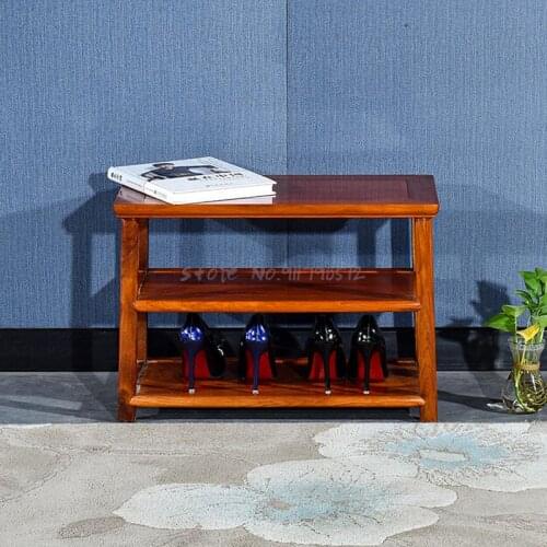 Myanmar rosewood shoe changing stool Chinese style home entrance storage shoe rack simple low stool