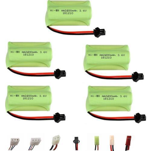 3.6v 2400mAh NiMH Battery For Rc toys Cars Gun Tanks Trains Robot Ni-MH AA 700mah 3.6v Rechargeable Battery 5pcs For Rc Boats