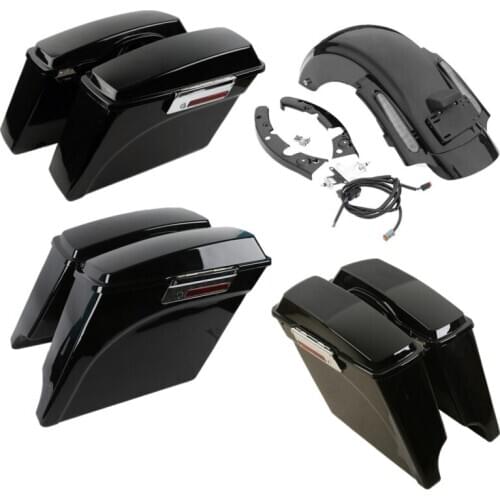Motorcycle Painted Saddlebag LED Rear Fender For Harley Touring Road King Road Street Electra Glide 2009-2013 FLHR FLHX FLTRX