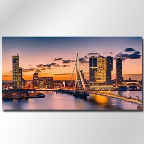 Landscape 5d Diamond painting Rotterdam Bridge diamond embroidery on the photo Home Decoration Diamond stitch Diamond mosaic