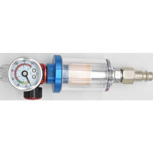 Scratch Spray Gun Air Regulator Gauge & In-line Water Trap Filter Tool Air Filter Oil-Water Separater