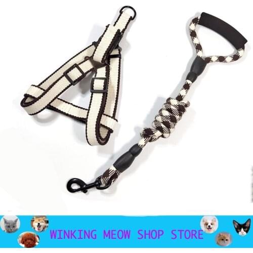 Pets Dog Harness Traction Rope Adjustable For Small Medium Dogs Puppy French Bulldog Pug Foam handle Accessories Supplies S\M\L