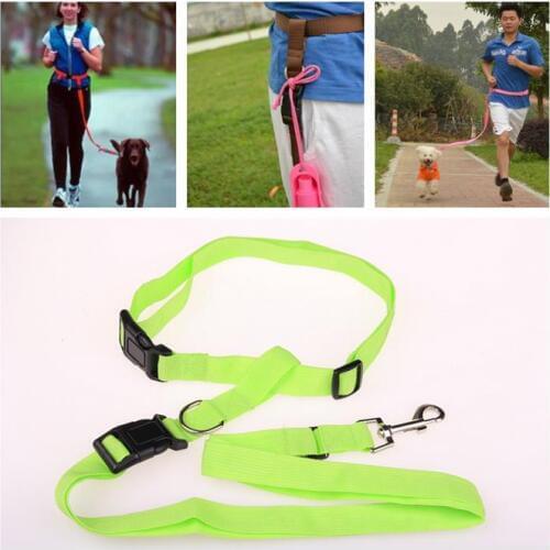 Strong Nylon Hand Free Dog Leash Pet leads For Running Jogging Hiking Walking 6 Colors