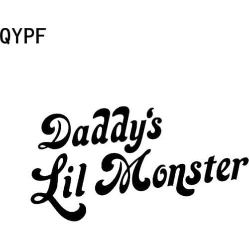 QYPF 15.5CM*8.1CM Funny Daddys Little Monster Vinyl Decoration Car Sticker Decal Black Silver C15-2697