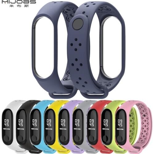 Mijobs Sports Strap for Xiaomi Mi Band 3 Silicone Strap Mi Band3 Watchband Bracelet Miband 3 Wristband Smart Watch Mi3 Accessory