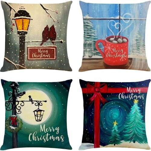 Christams Tree Cushion Cover Hoga Decorative Pillow funda cojines 45x45 housse de coussin Nordic Throw Pillow Cover for Sofa Car